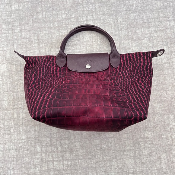 Longchamp Crocodile Printed Le Pliage Tote Bag - Picture 6 of 16